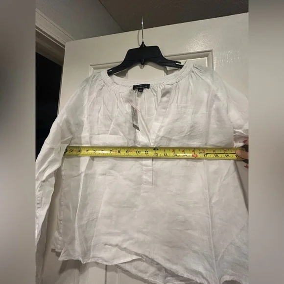 NWT J Crew Cabana Top Linen Shirt Breathable Date Vacation  CI542 White Small - Picture 9 of 11
